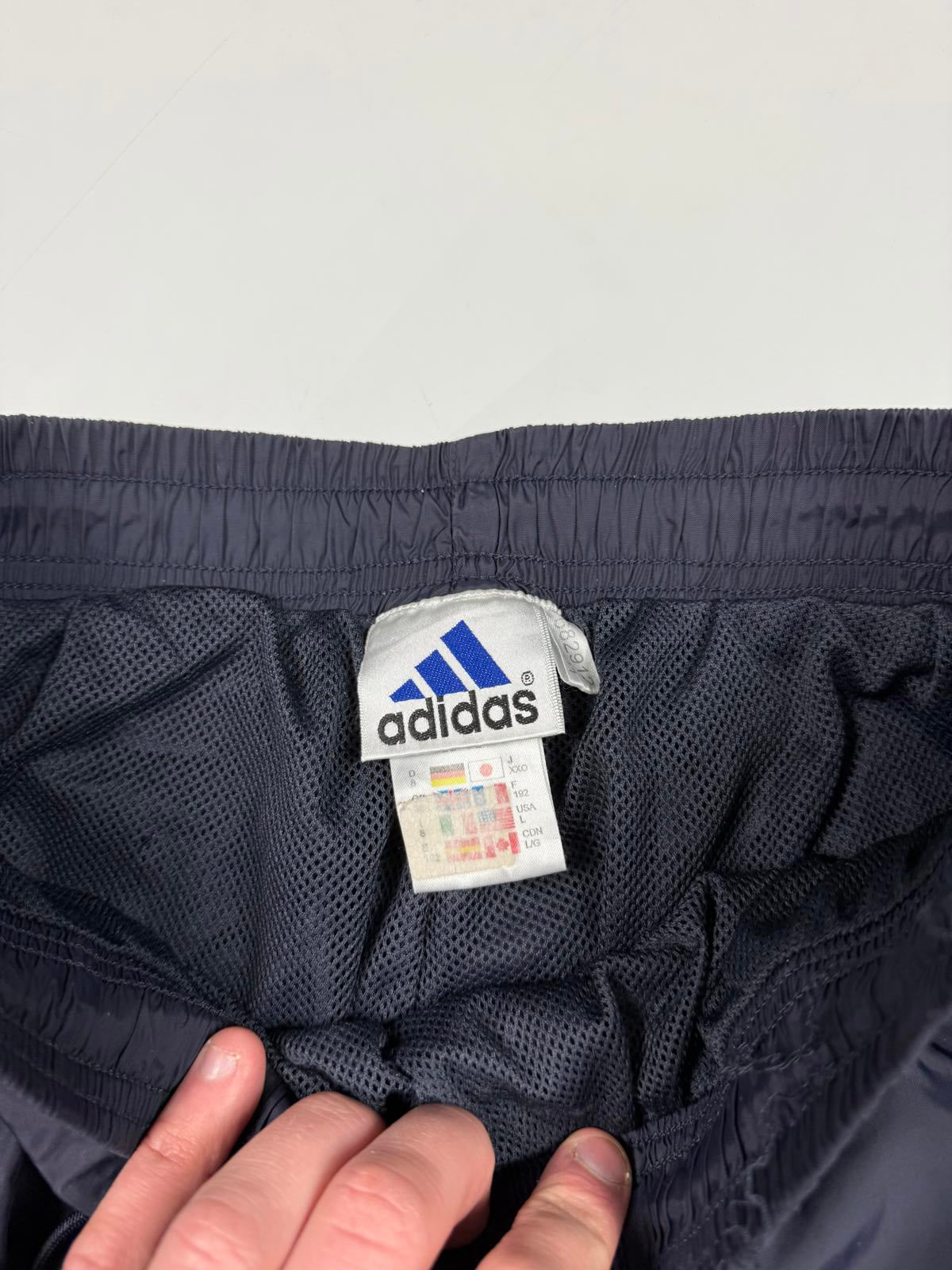 Vintage Adidas side stripe baggy track pants (L)