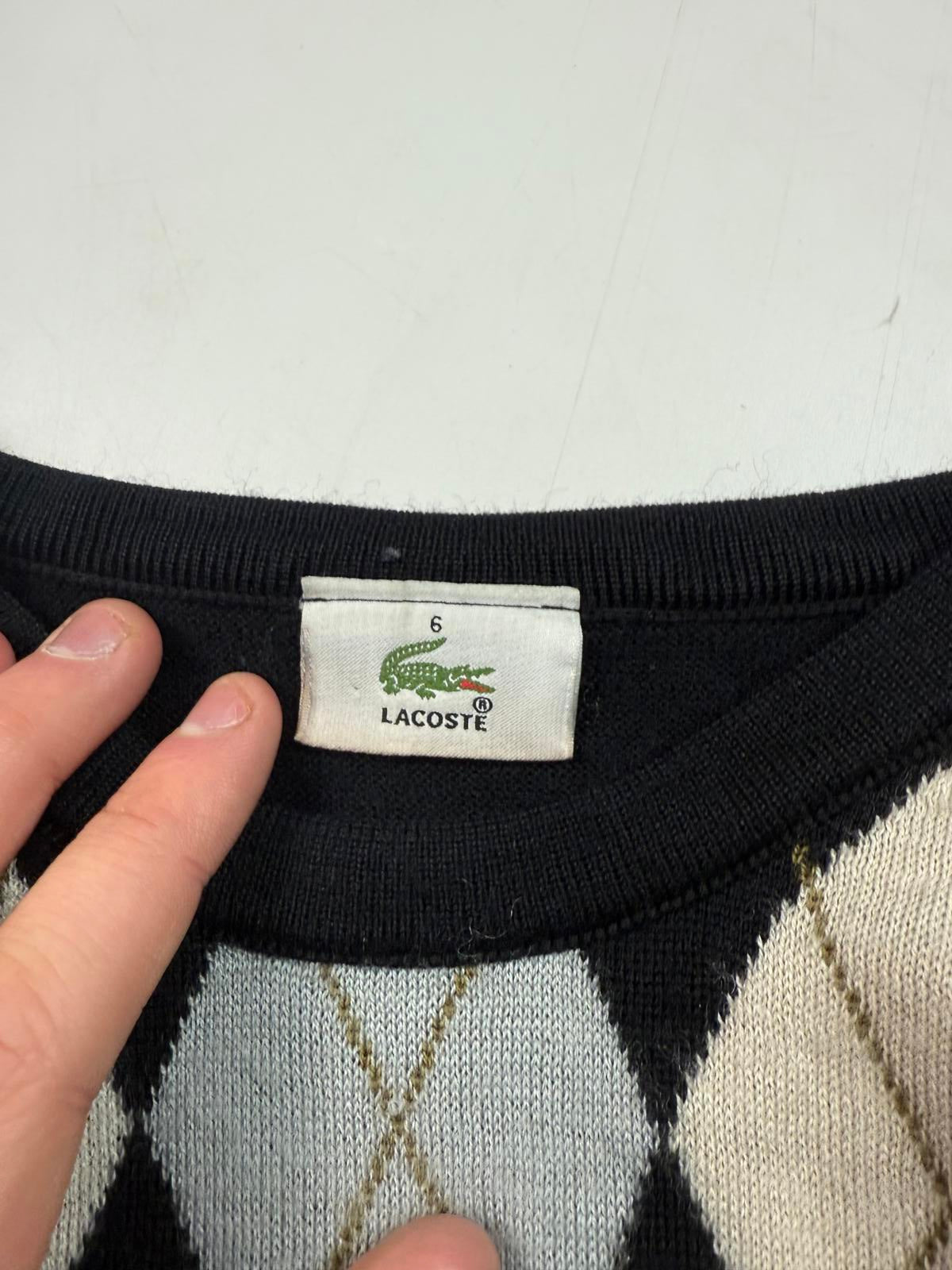 Vintage Lacoste diamond check knit sweater (L)