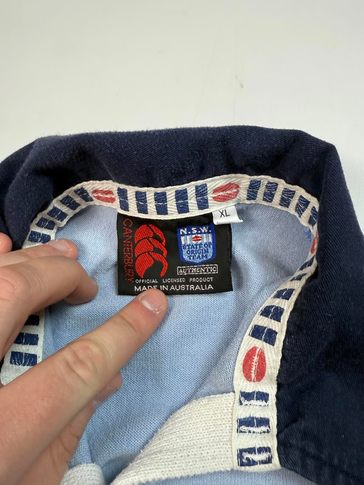 Vintage New South Wales Blues state of origin 1999/00 rugby league shirt (XL)