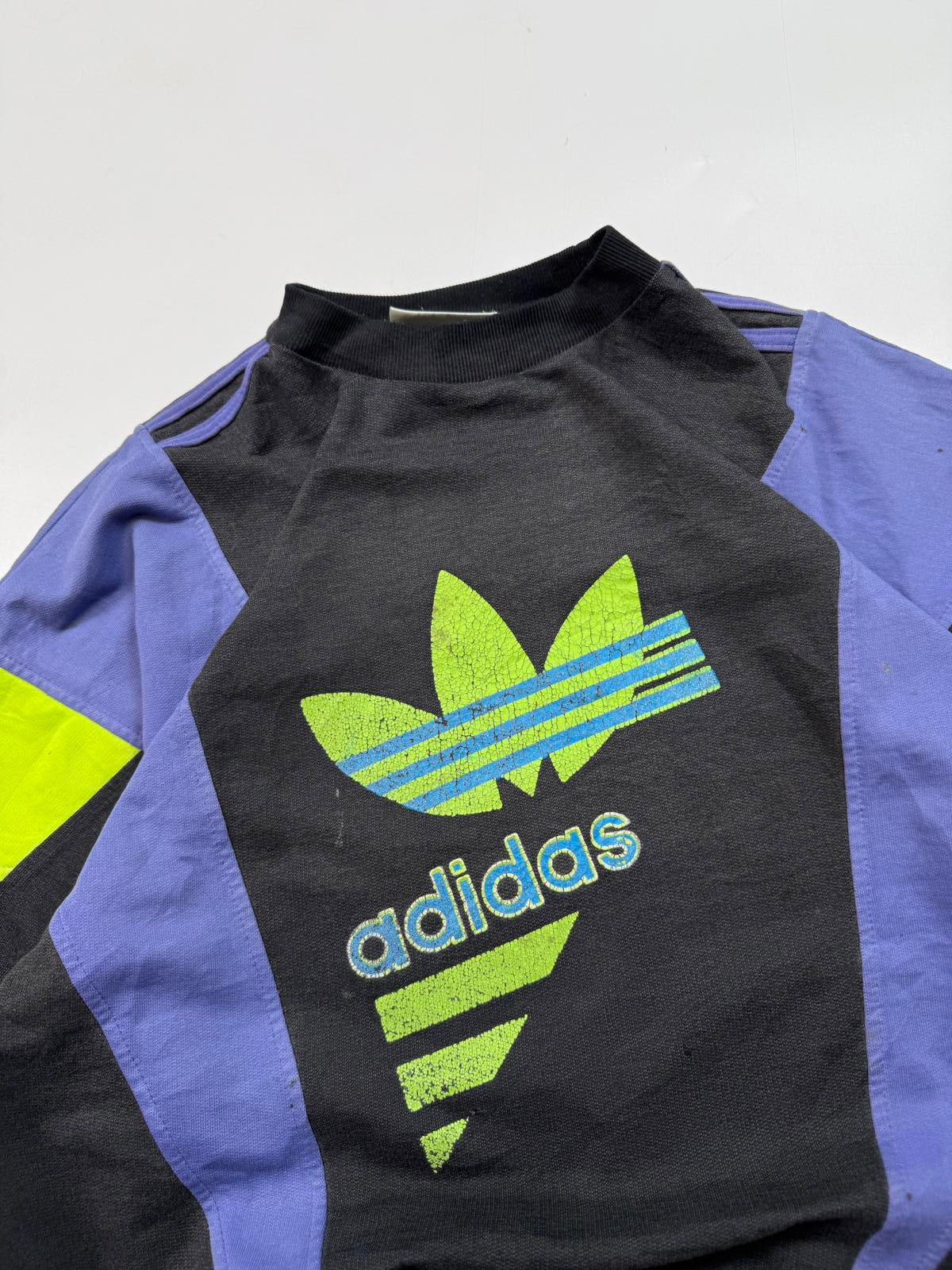 Vintage 90s Adidas originals colour block sweatshirt (XS)