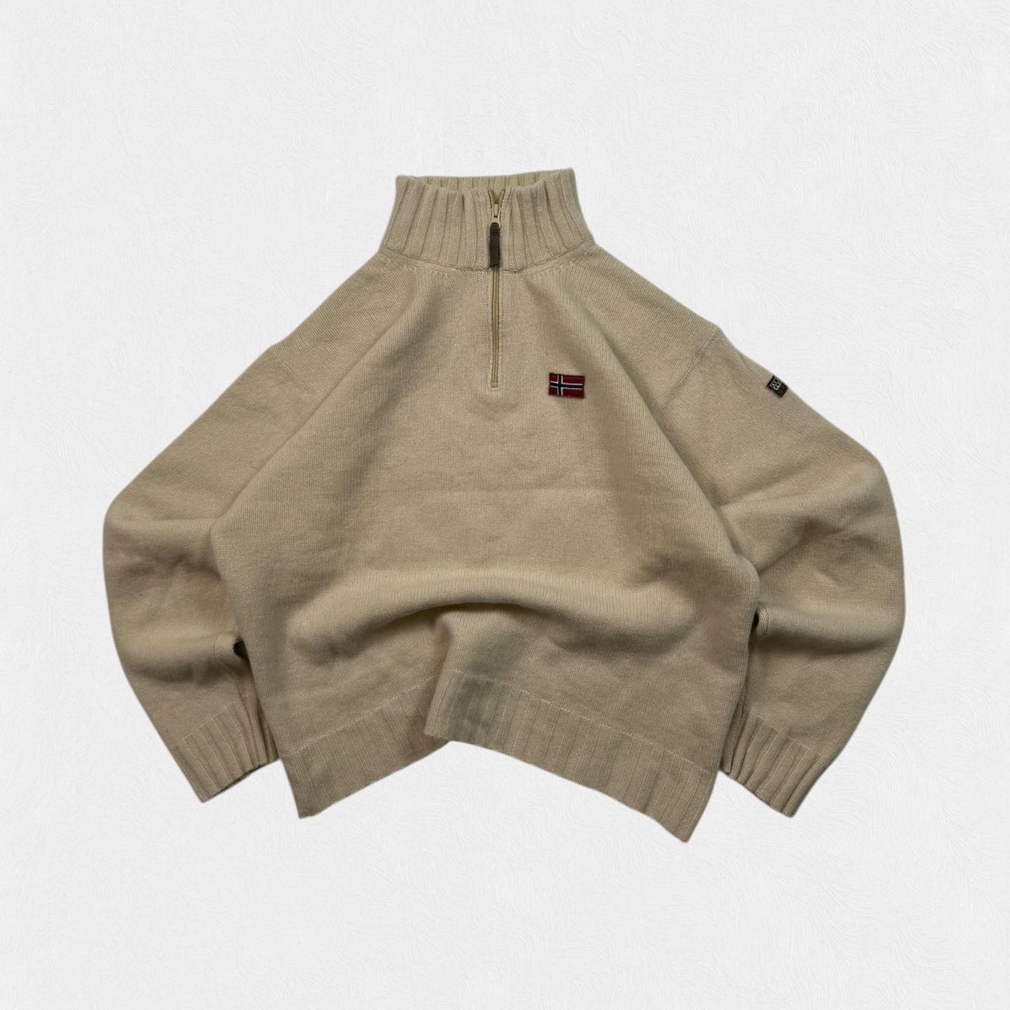 Vintage Napapijri quarter zip wool knit sweater (M)