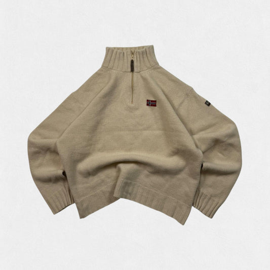 Vintage Napapijri quarter zip wool knit sweater (M)