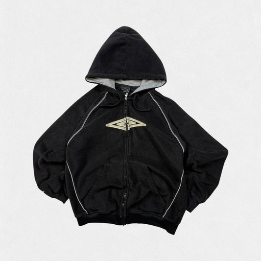 Vintage Umbro centre logo zip up fleece hoodie (M)