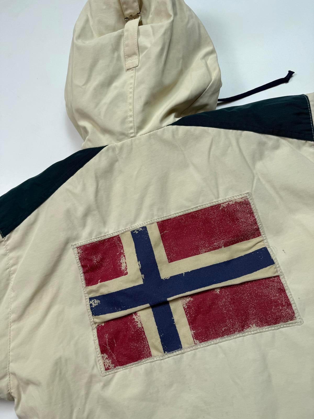 Vintage Napapijri geographic hooded jacket (M)