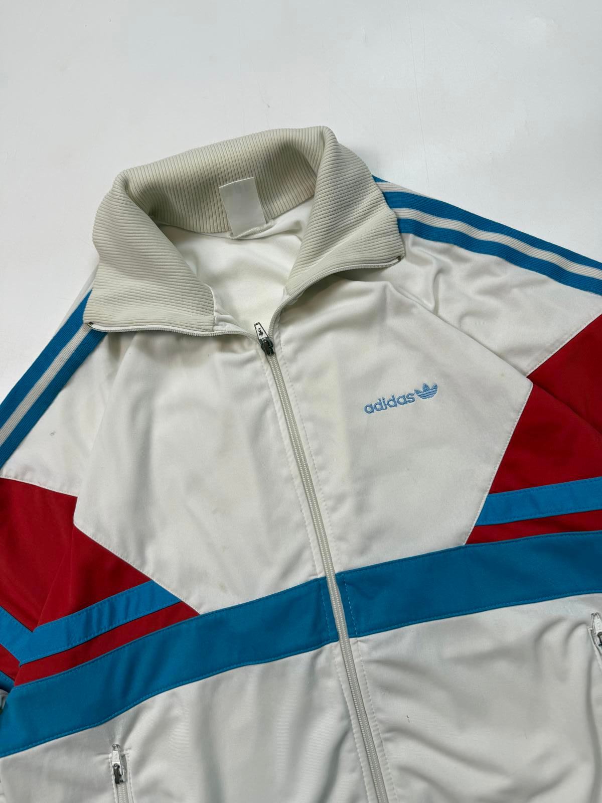 Vintage 80s Adidas originals colour block track top (M)