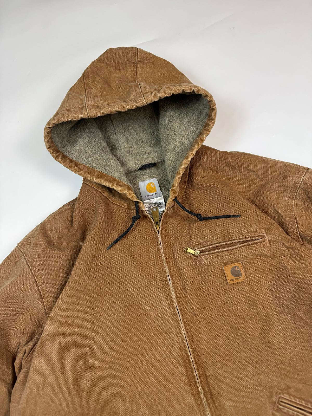 Carhartt fleece lined hooded workwear jacket (XXL)