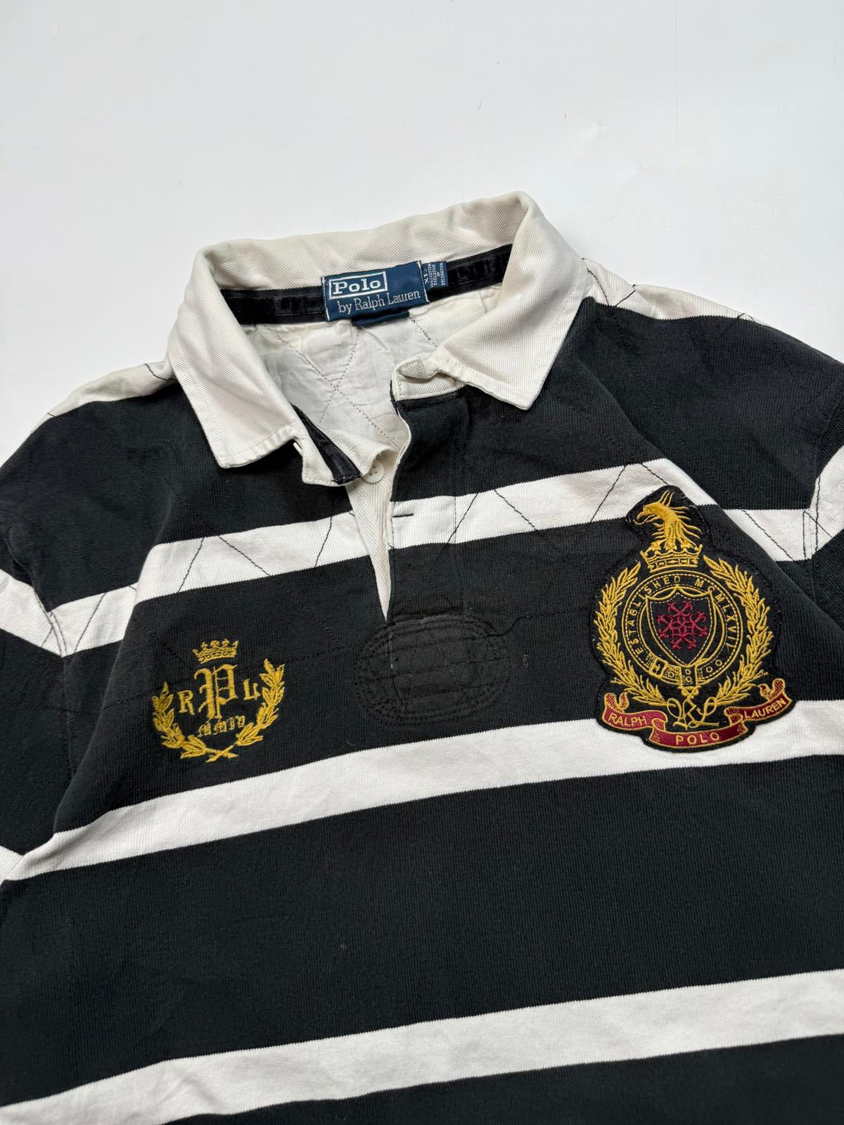 Vintage Polo Ralph Lauren striped rugby polo shirt (XL)