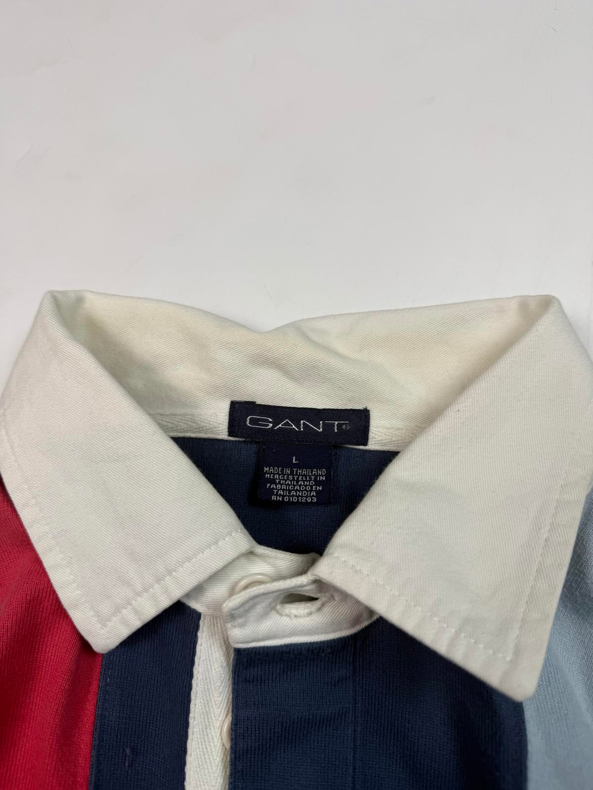 Vintage Gant striped rugby polo shirt (L)