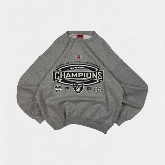 Vintage NFL Raiders 2002 champions graphic sweatshirt (L)