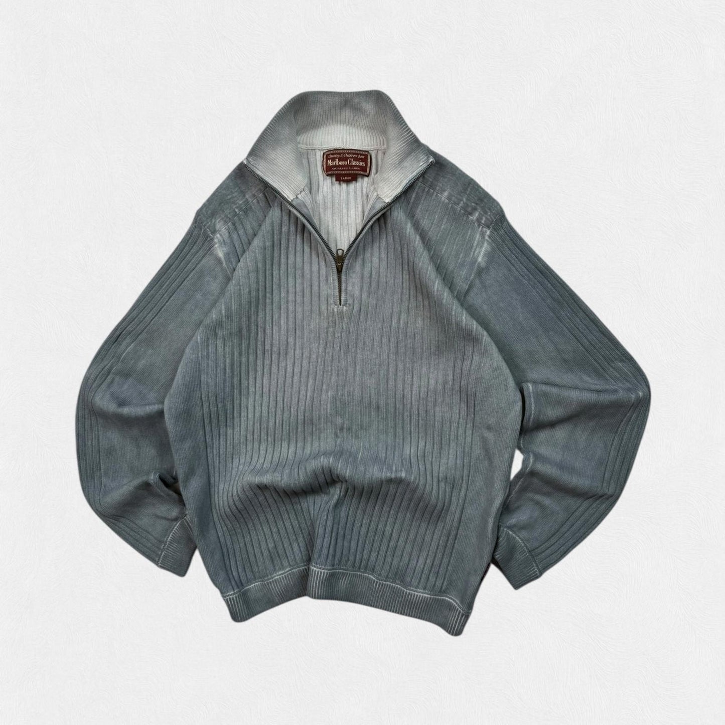 Vintage Marlboro classics quarter zip fisherman knit sweater (L)