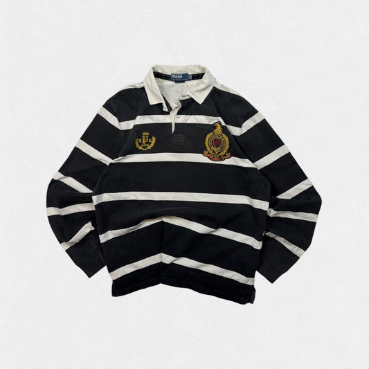 Vintage Polo Ralph Lauren striped rugby polo shirt (XL)