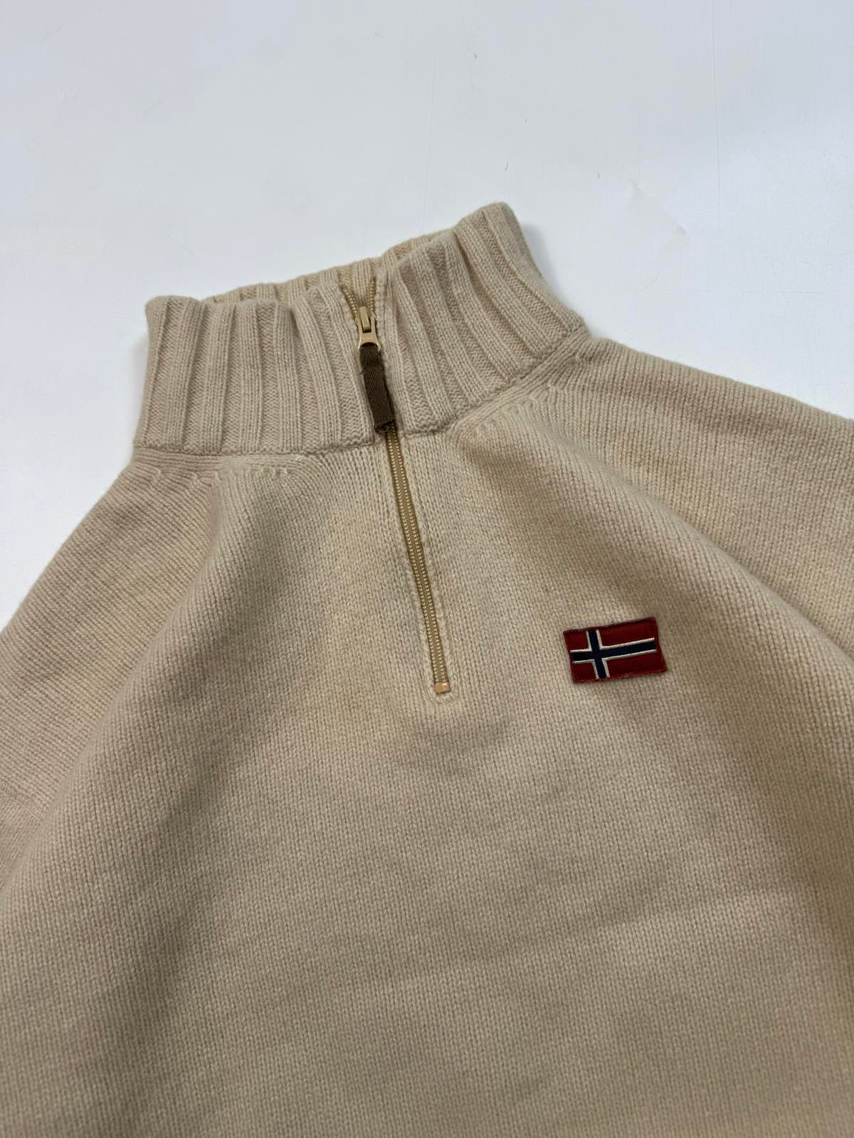 Vintage Napapijri quarter zip wool knit sweater (M)