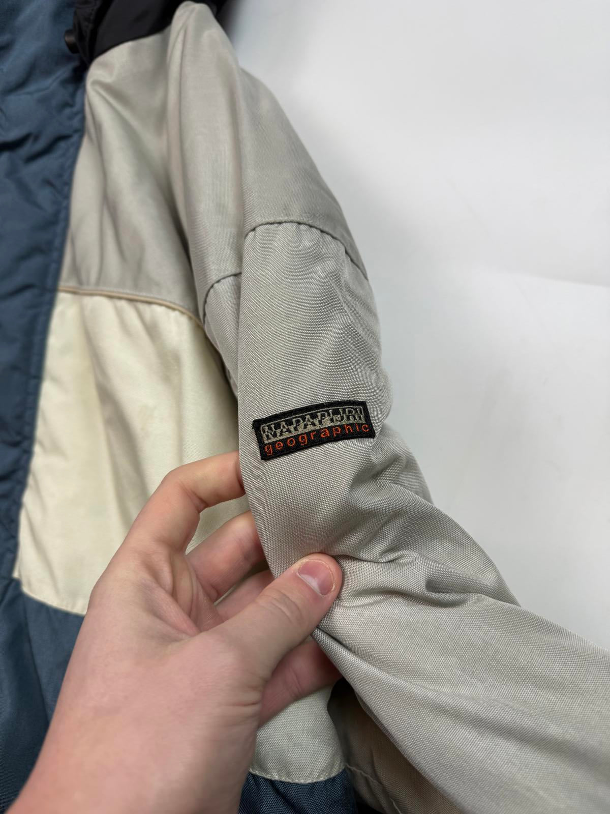 Vintage Napapijri geographic hooded jacket (L)