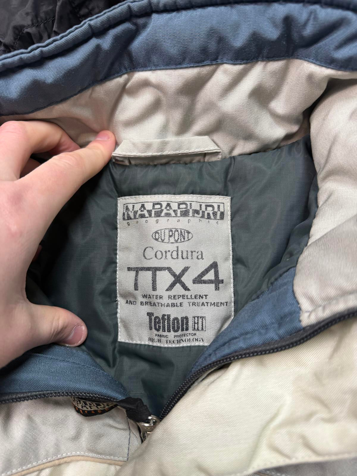 Vintage Napapijri geographic hooded jacket (L)