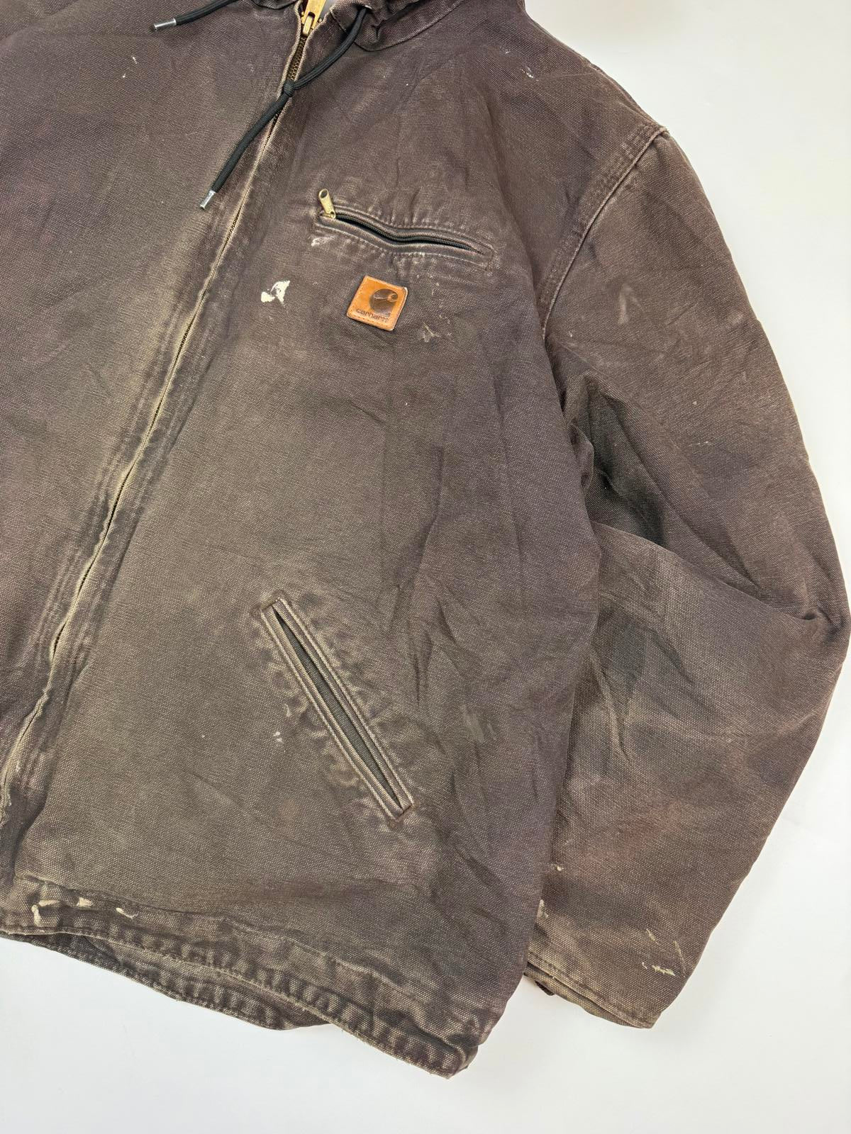 Carhartt fleece lined hooded workwear jacket (XL)