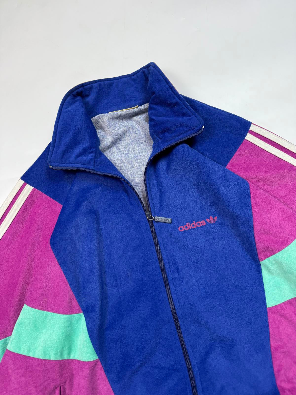 Vintage 90s adidas originals velour track top (L)