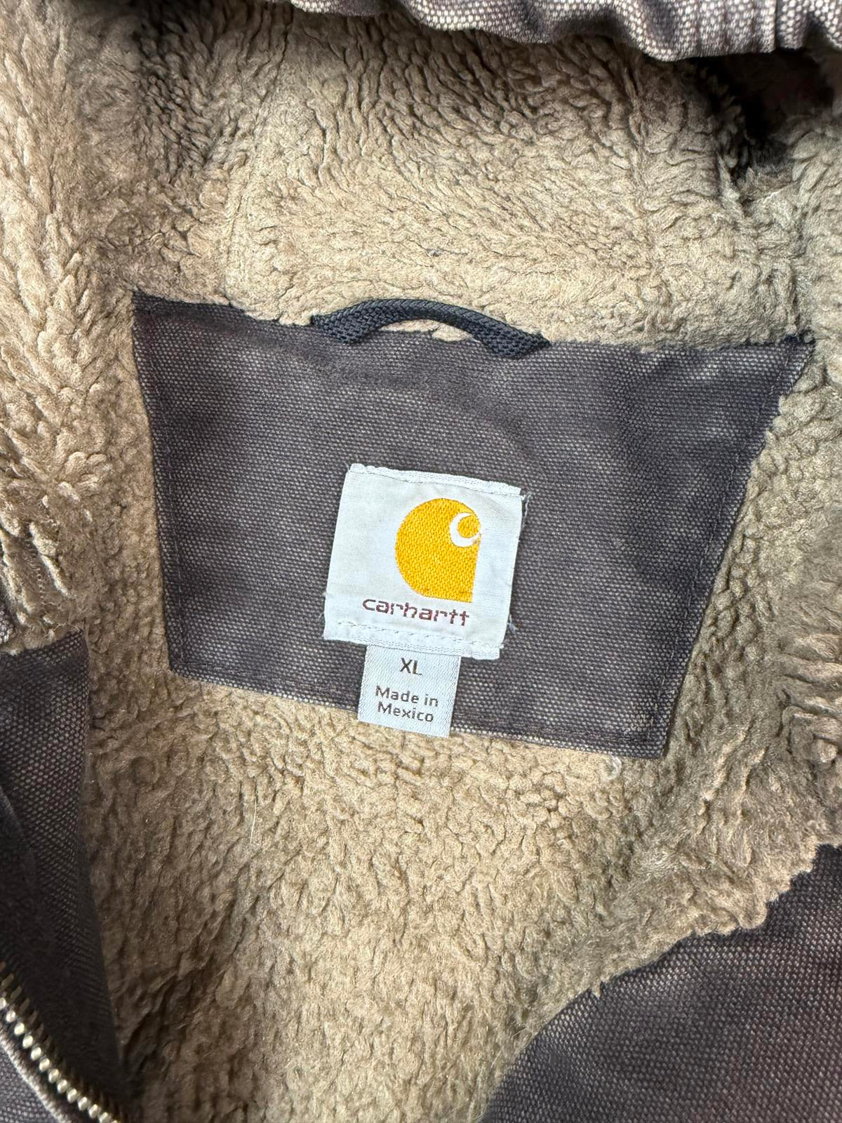 Carhartt fleece lined hooded workwear jacket (XL)