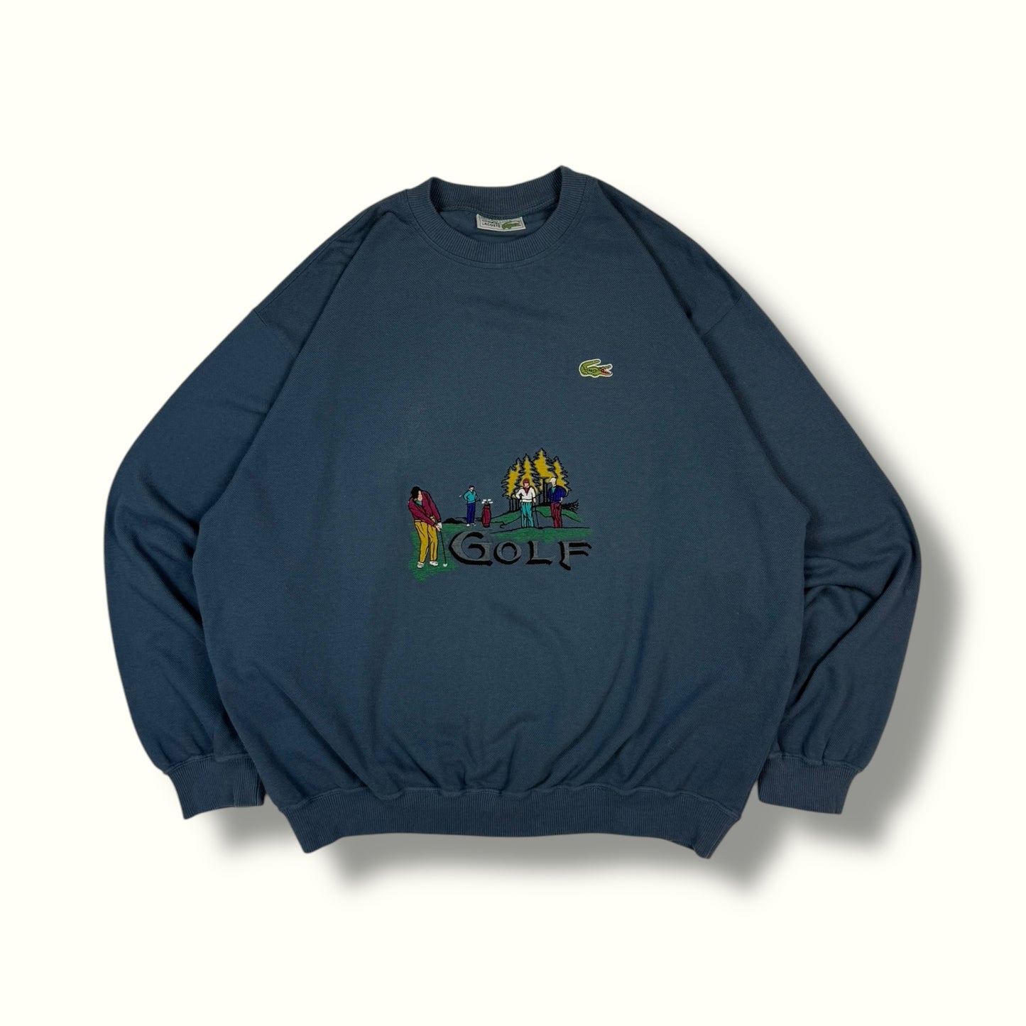 80s lacoste golf sweatshirt blue