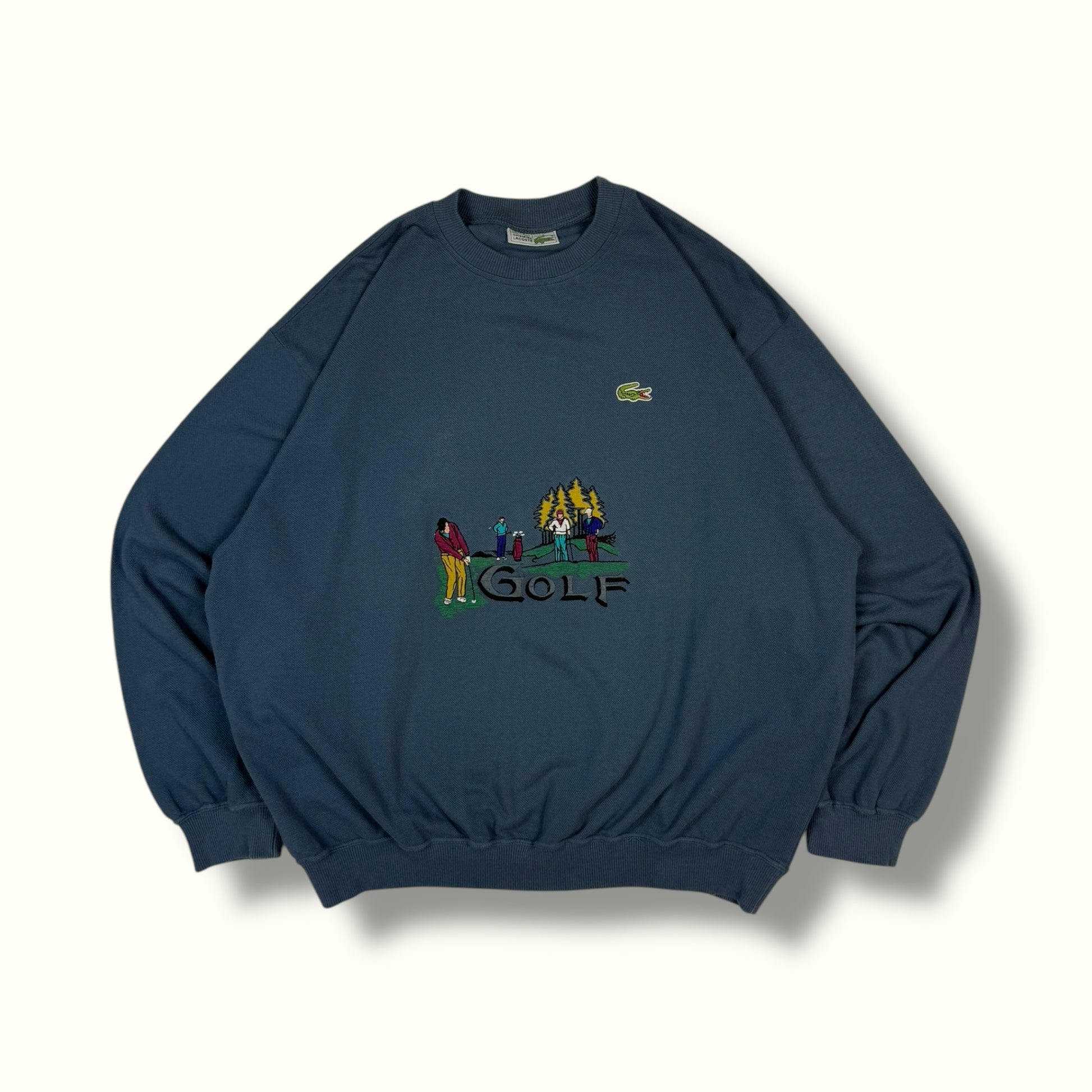 80s lacoste golf sweatshirt blue