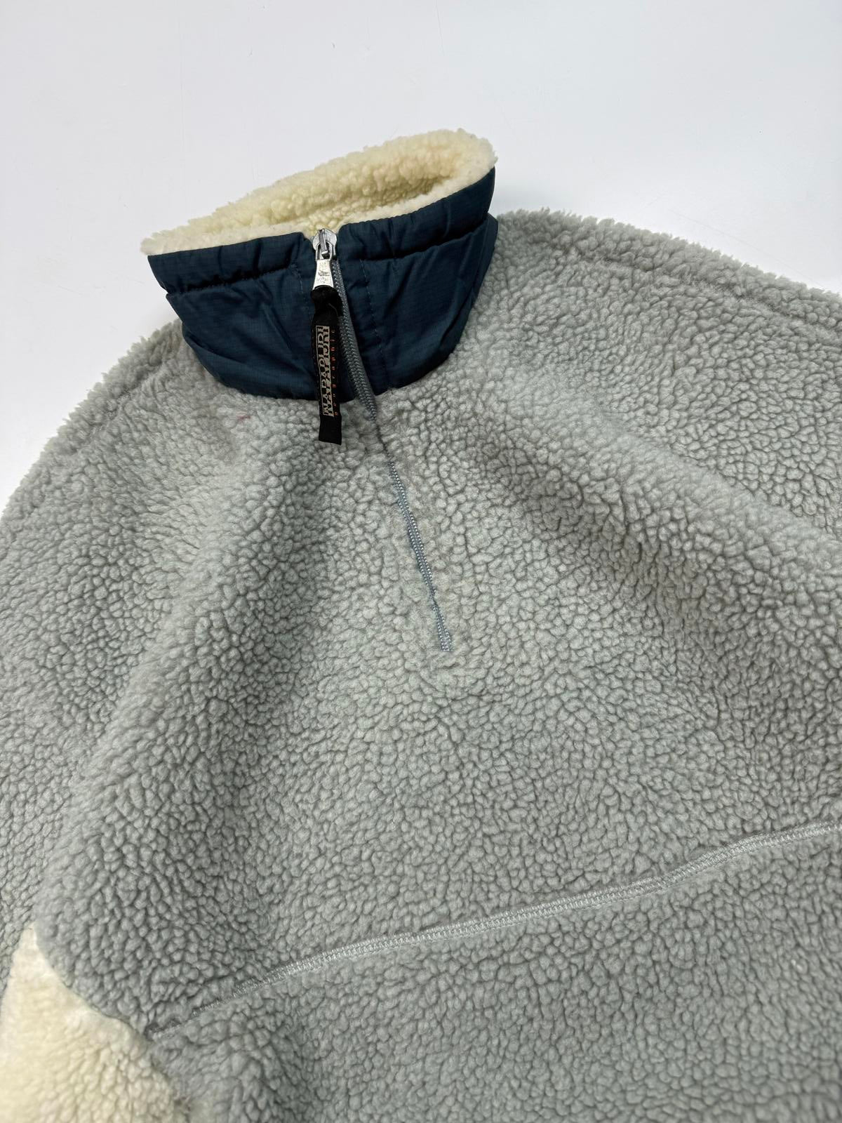 Vintage Napapijri deep pile quarter zip fleece (S)