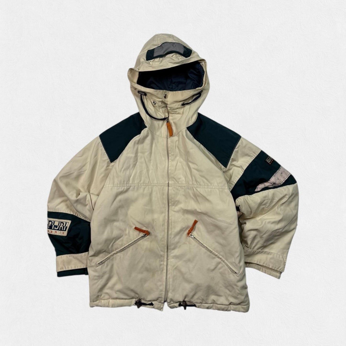 Vintage Napapijri geographic hooded jacket (M)