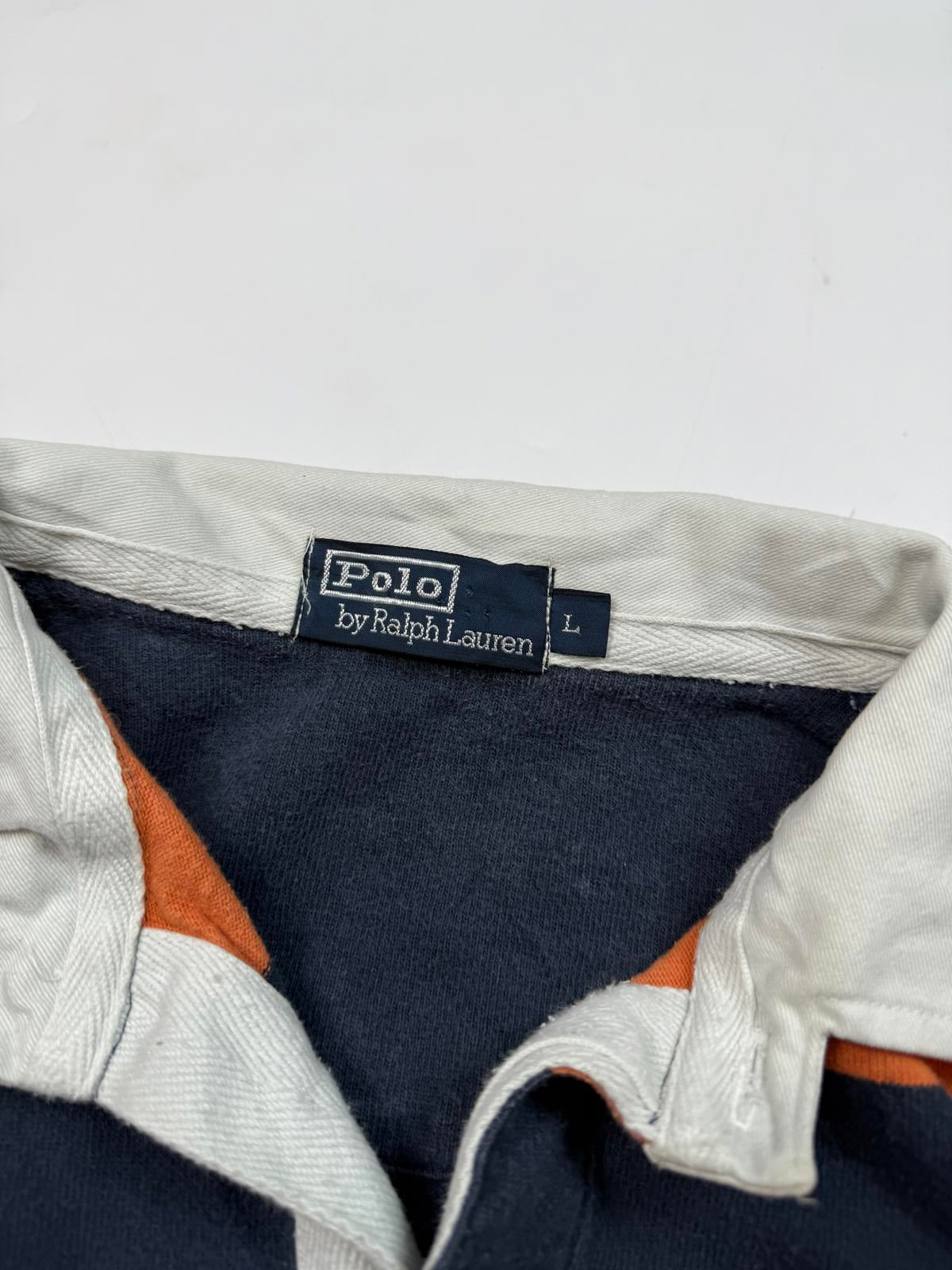 Vintage 90s Polo Ralph Lauren striped rugby polo shirt (L)