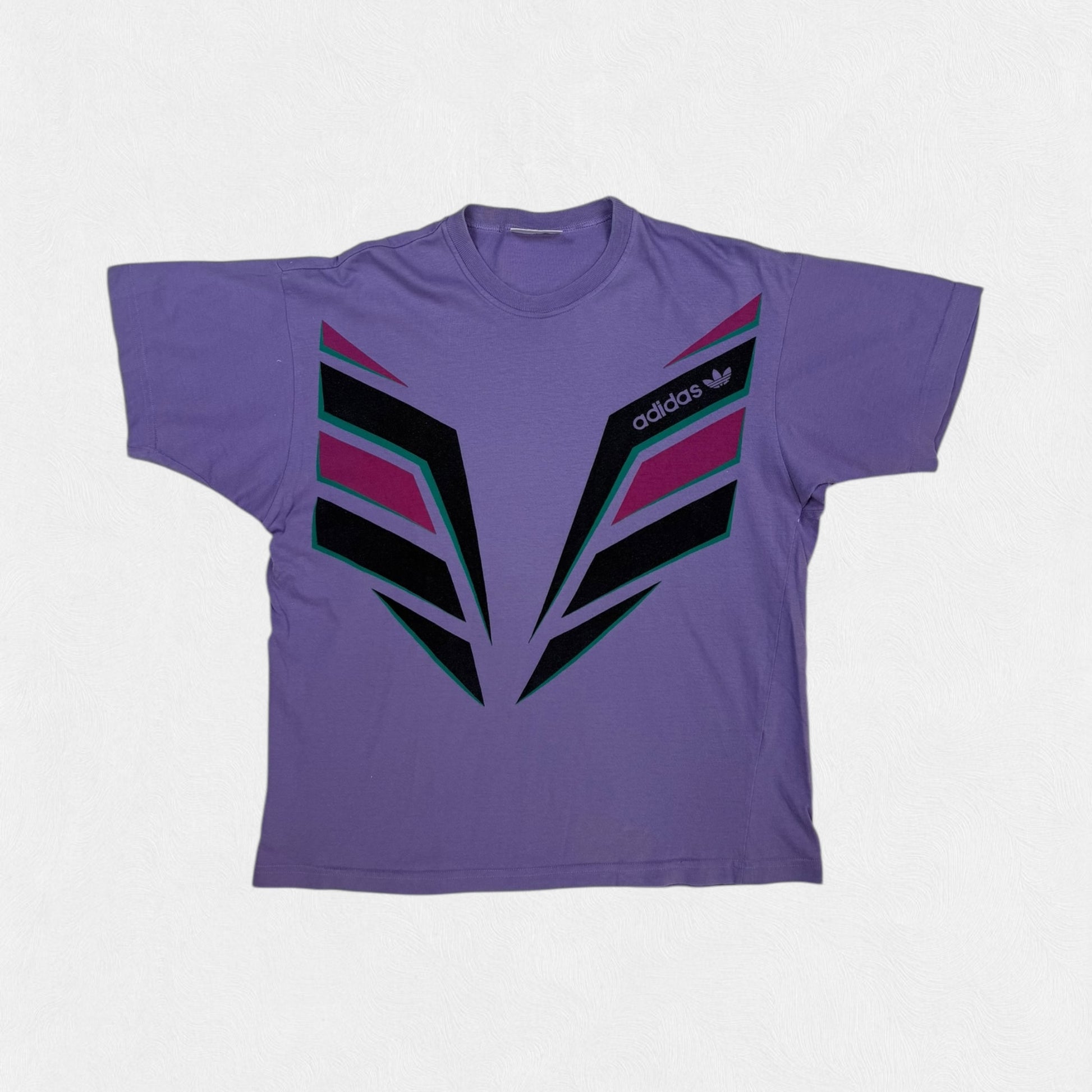 Vintage 90s adidas patterned tee purple 