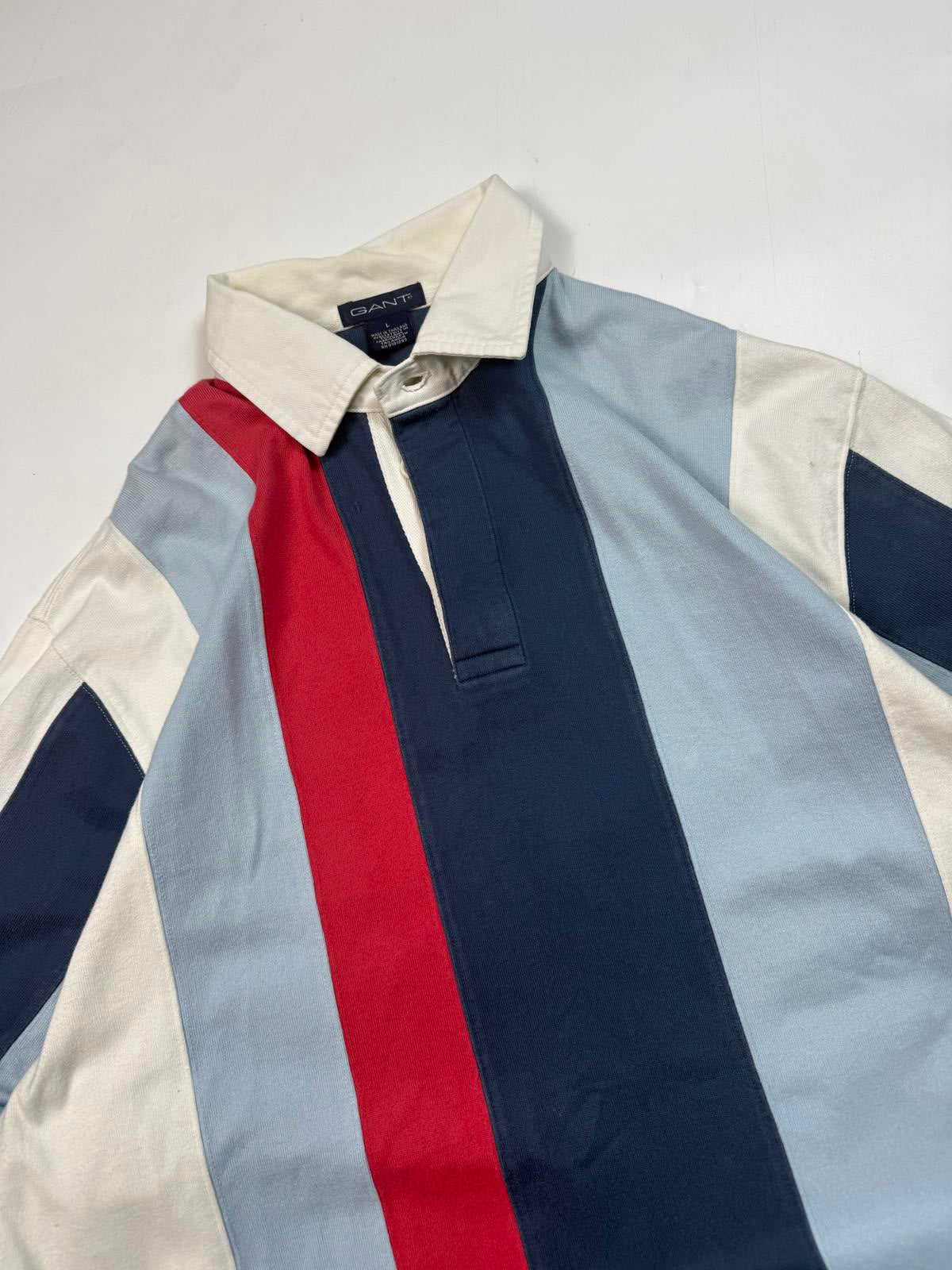 Vintage Gant striped rugby polo shirt (L)