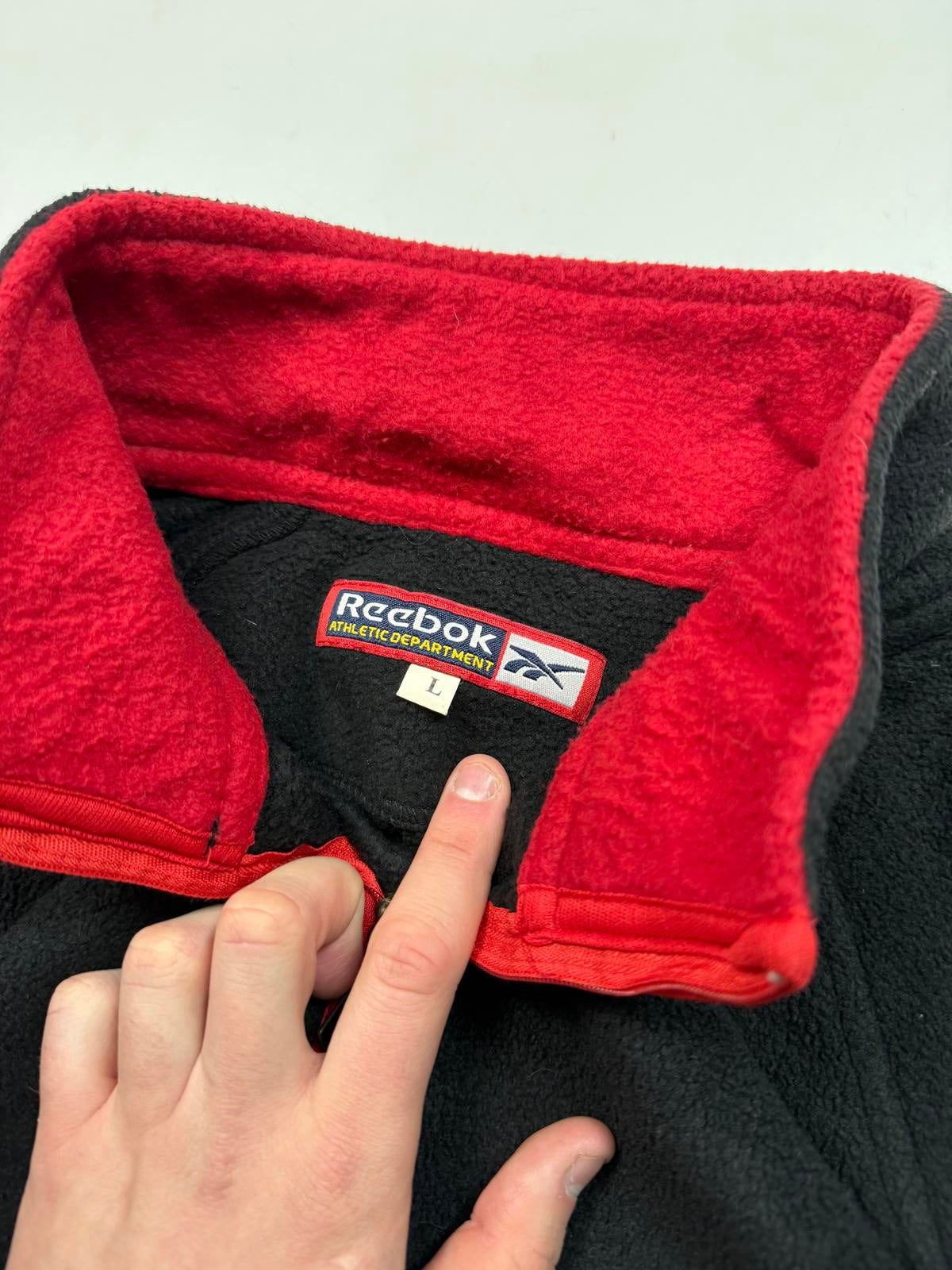 Vintage Reebok athletic dept quarter zip fleece (L)
