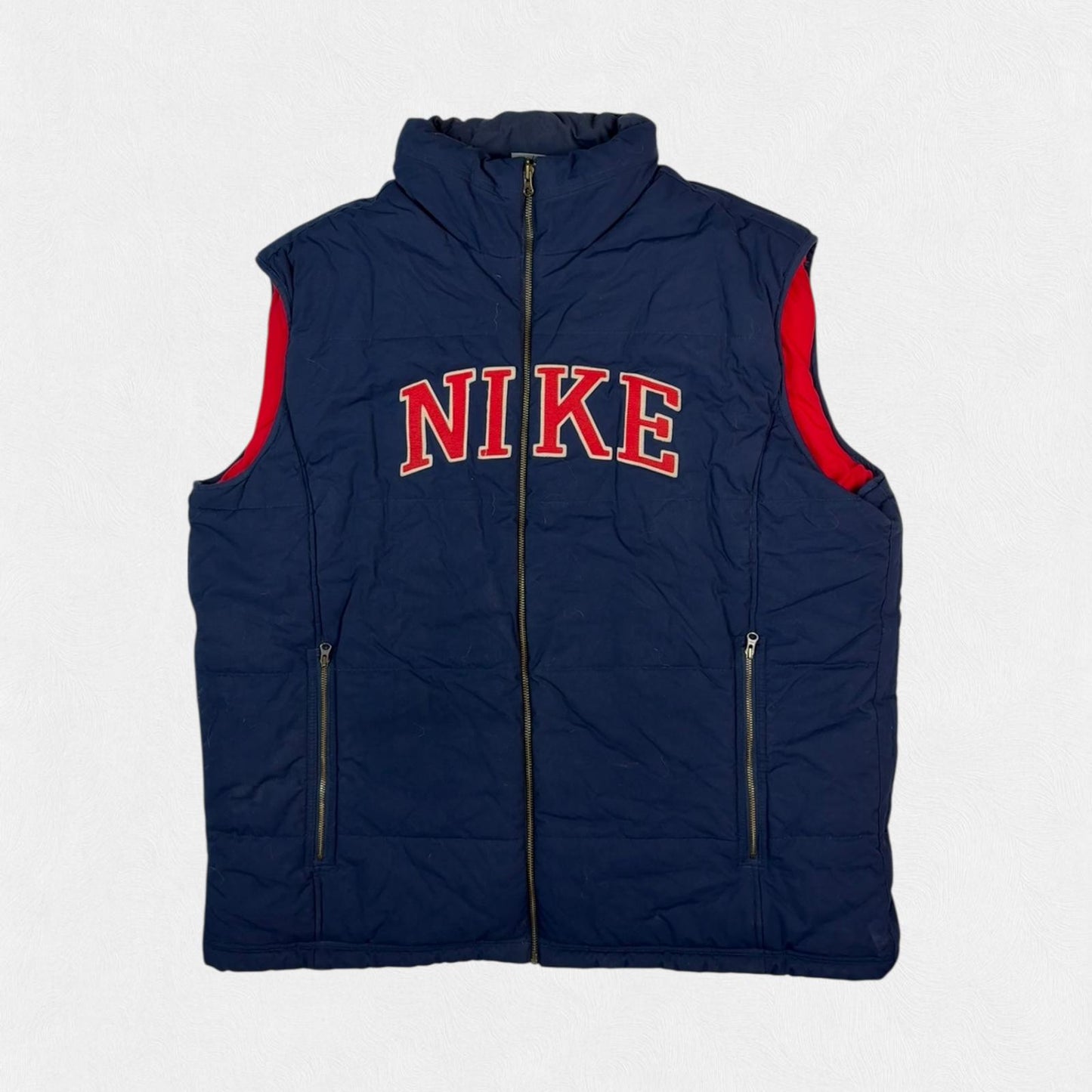 Vintage Nike spell out gilet puffer jacket (XXL)