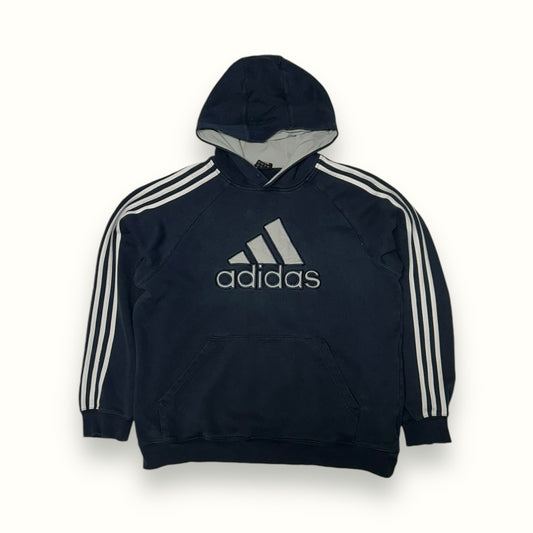 Vintage Adidas big logo hoodie navy