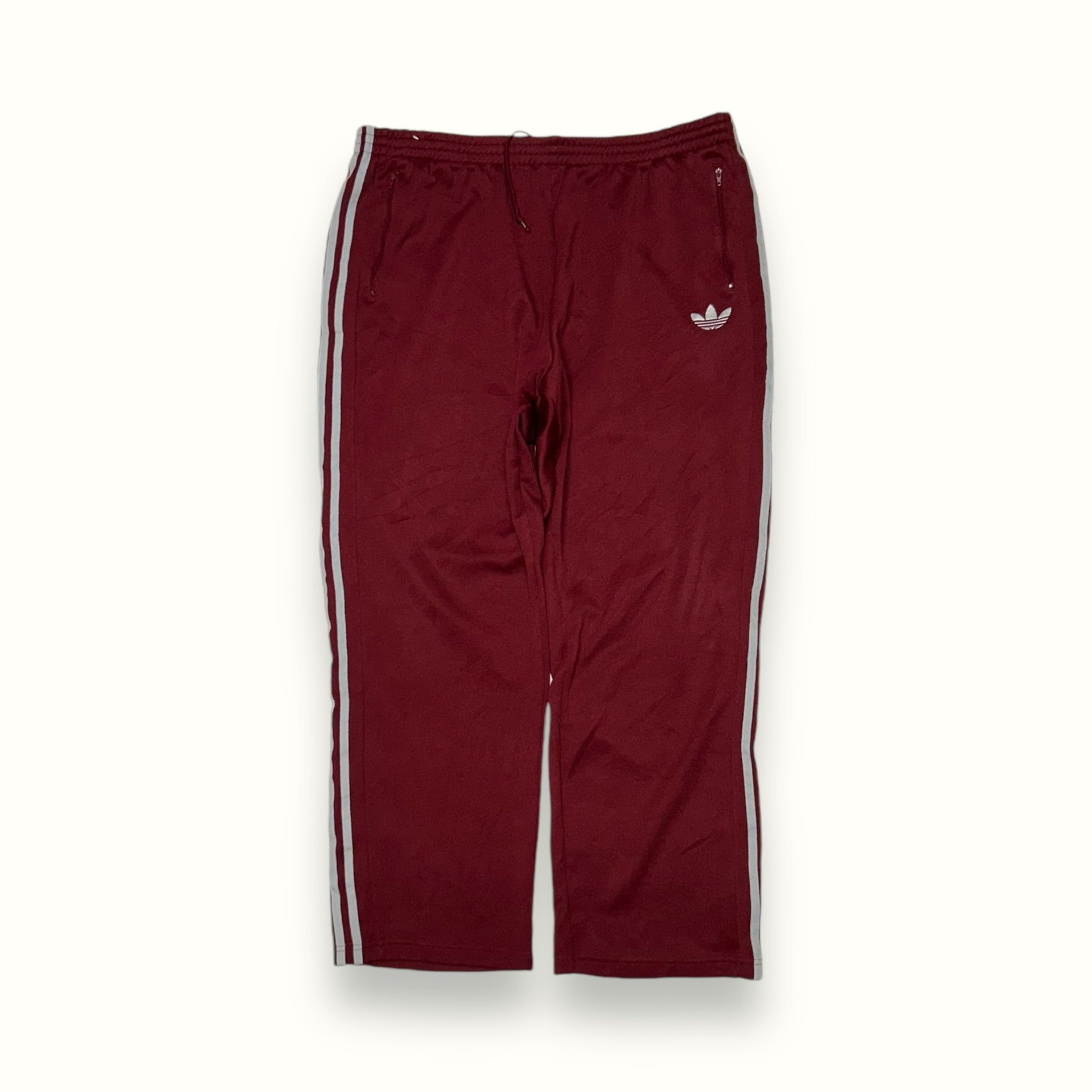 Burgundy adidas originals track pants