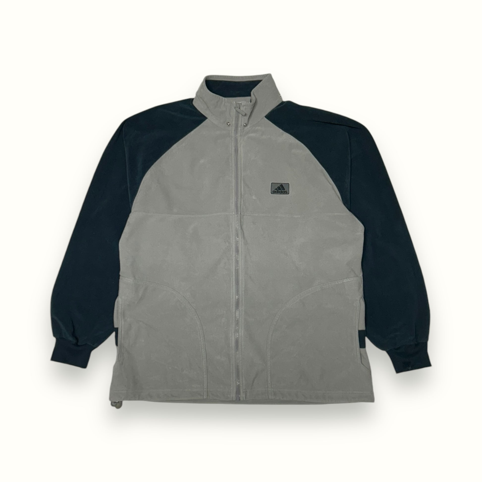 Adidas 2000s track jacket velour grey
