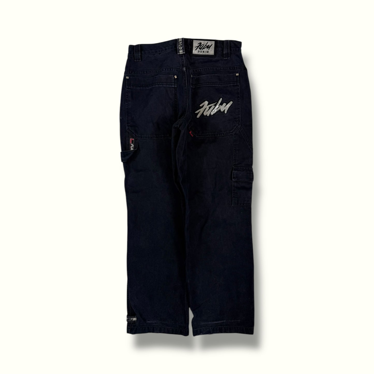 Vintage 00s Fubu baggy carpenter jeans black