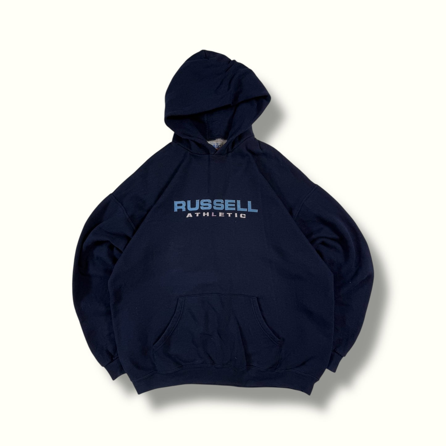 Vintage 90s Russell Athletic spell out hoodie (XL)
