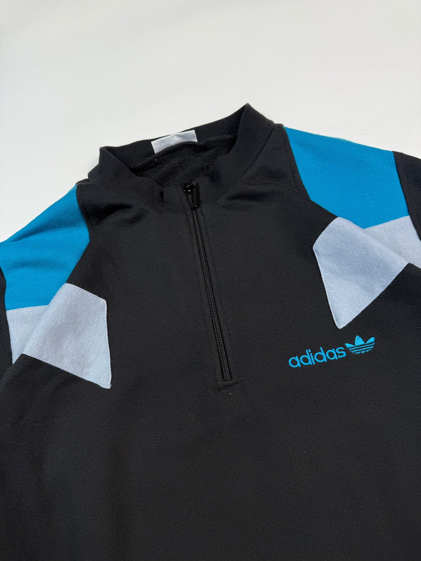 Vintage 90s Adidas originals colour block quarter zip sweatshirt (XL)
