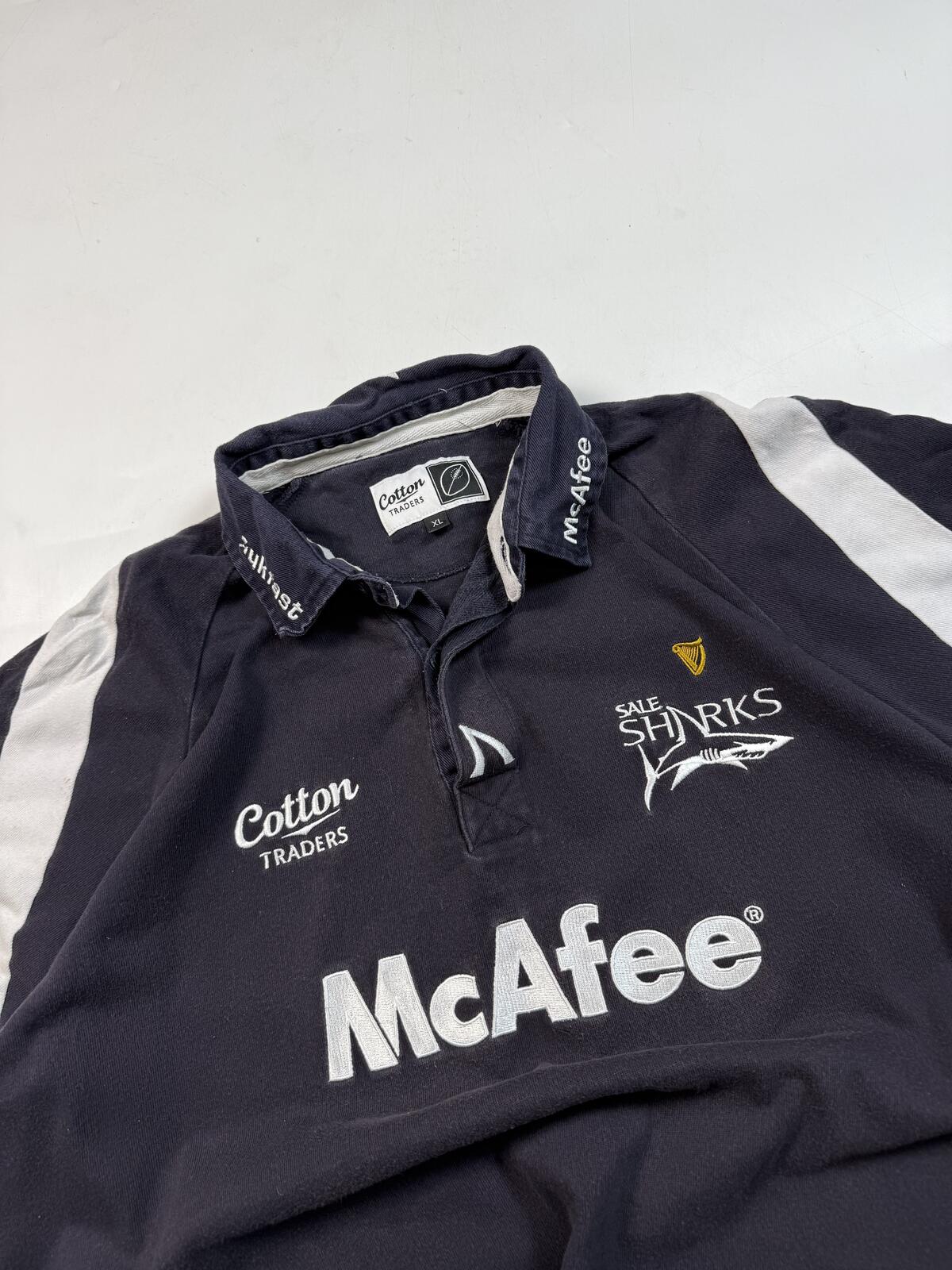 Vintage Sale Sharks 2008/09 Cotton Traders rugby shirt (XL)