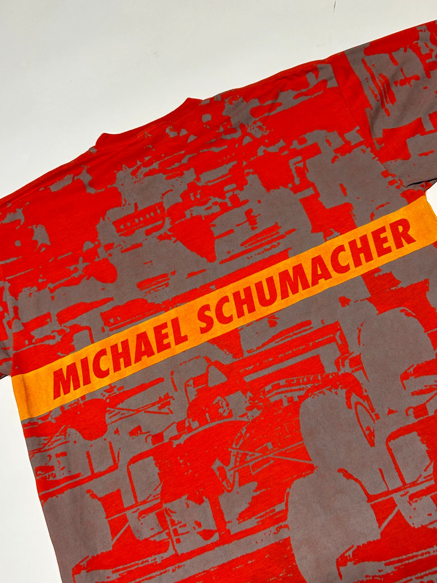 Vintage 90s Michael Schumacher world champion all over print tee (XL)