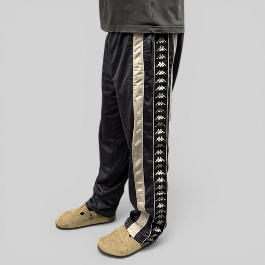 Vintage 90s Kappa side stripe baggy track pants (L)