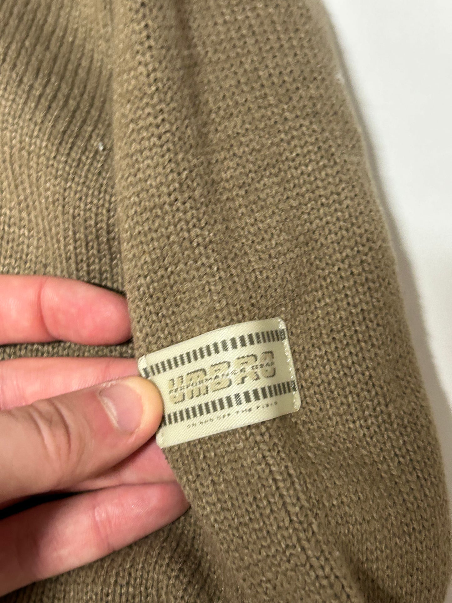 Vintage Umbro spell out quarter zip knit sweater (M)