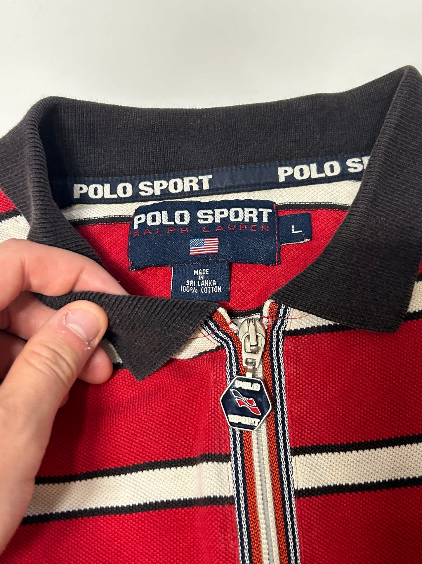Vintage Polo sport long sleeve polo shirt (L)