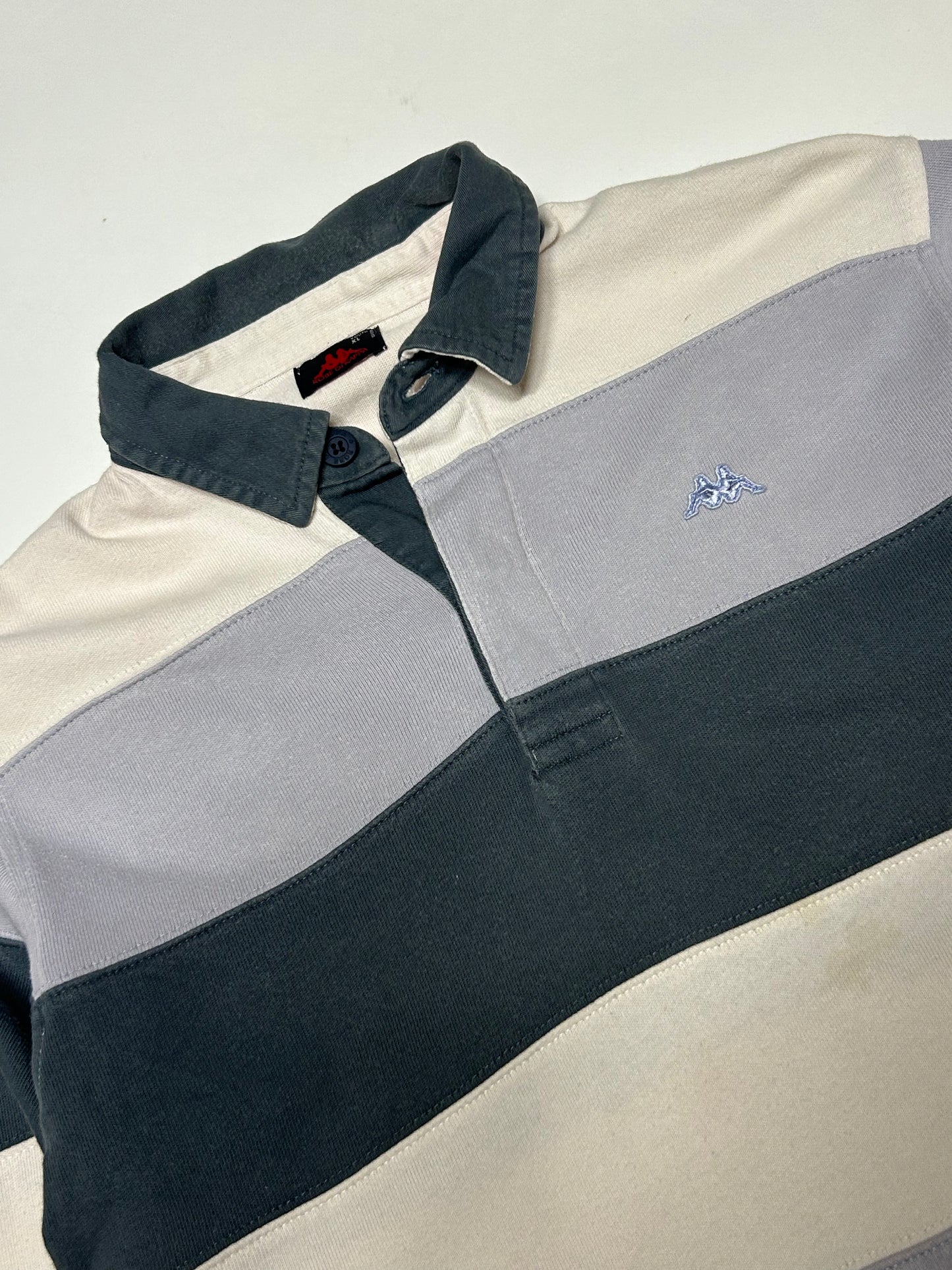 Vintage Kappa striped rugby polo (S)