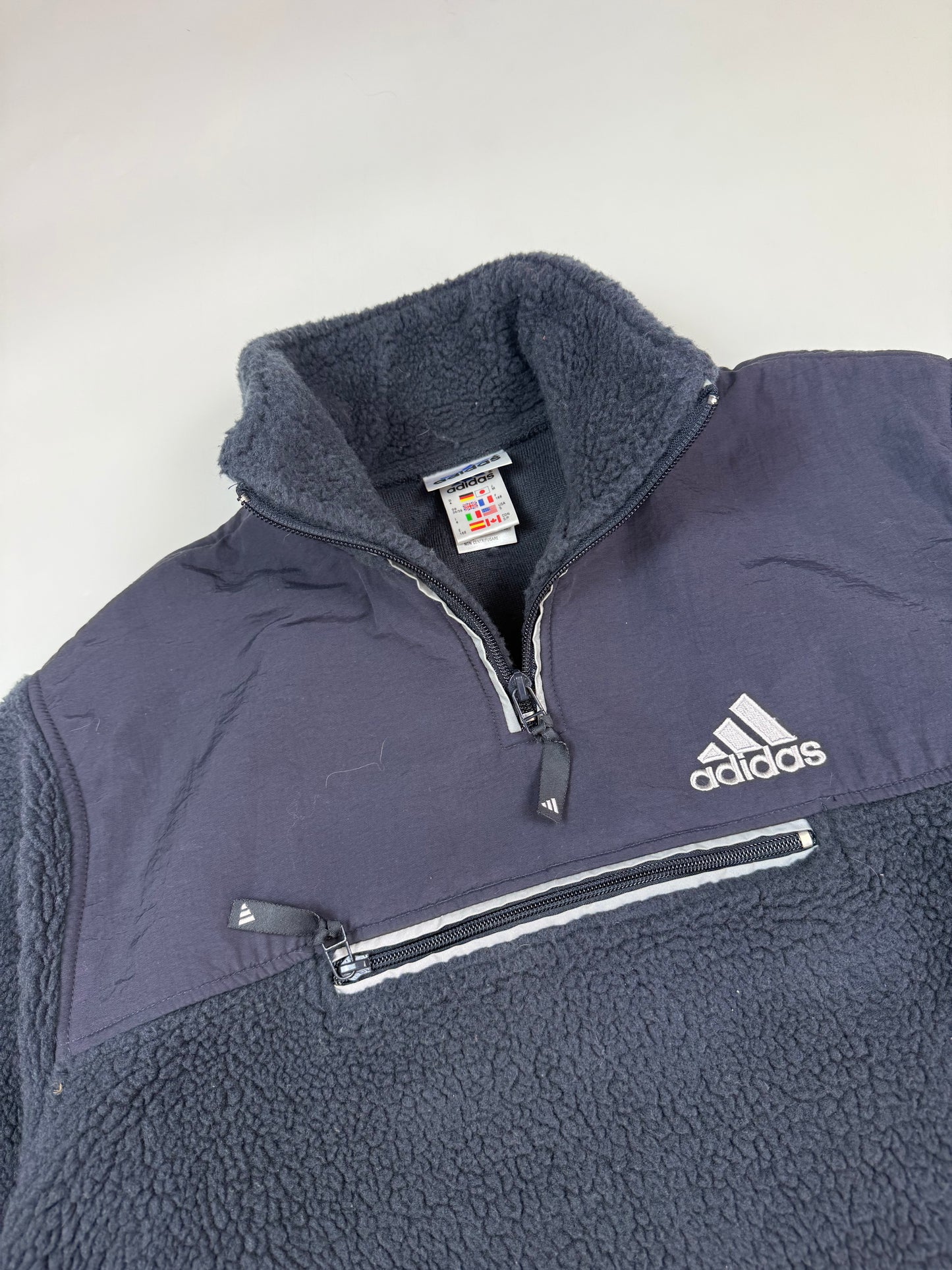 Vintage Adidas quarter zip sherpa fleece (S)