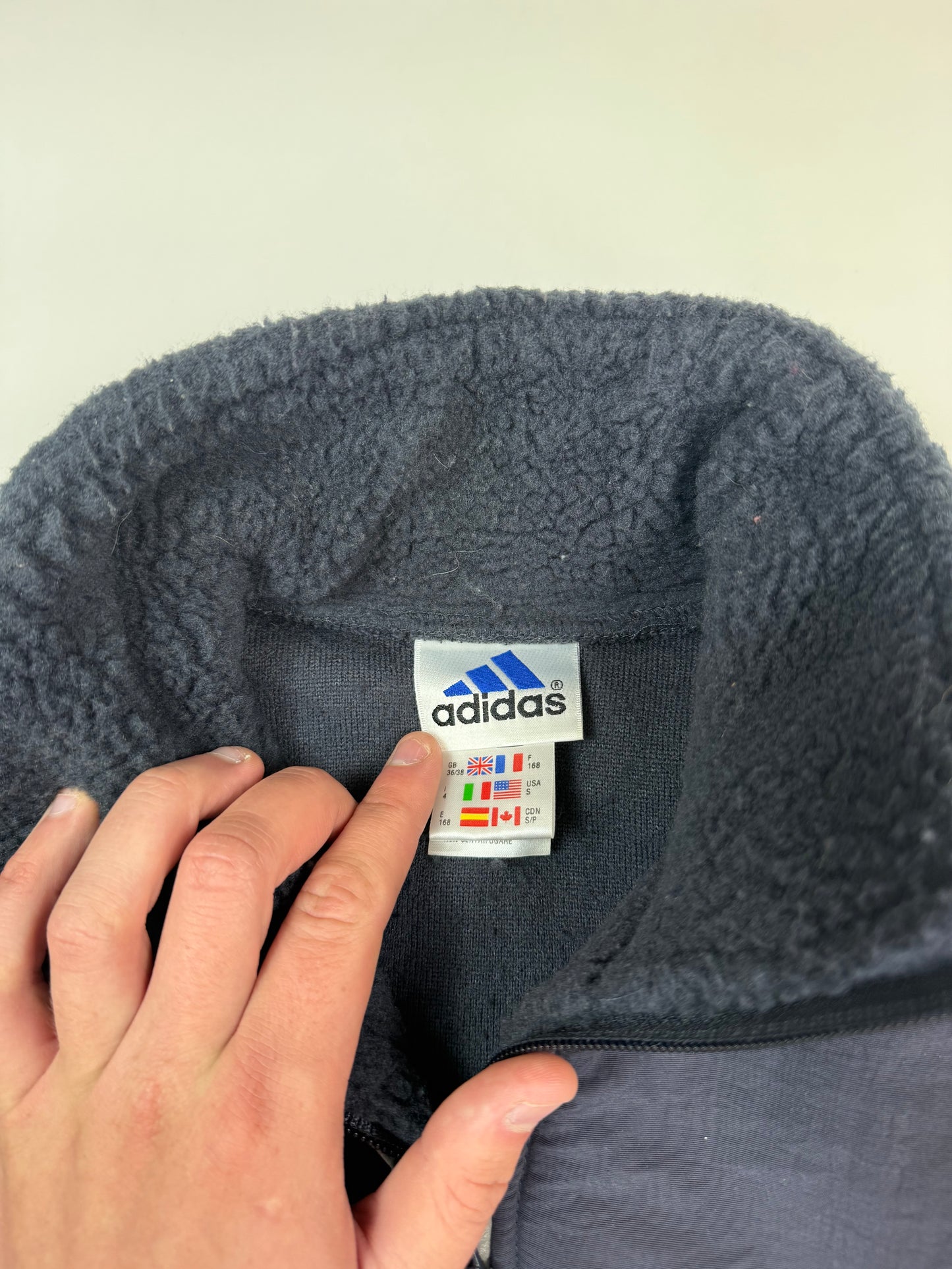Vintage Adidas quarter zip sherpa fleece (S)