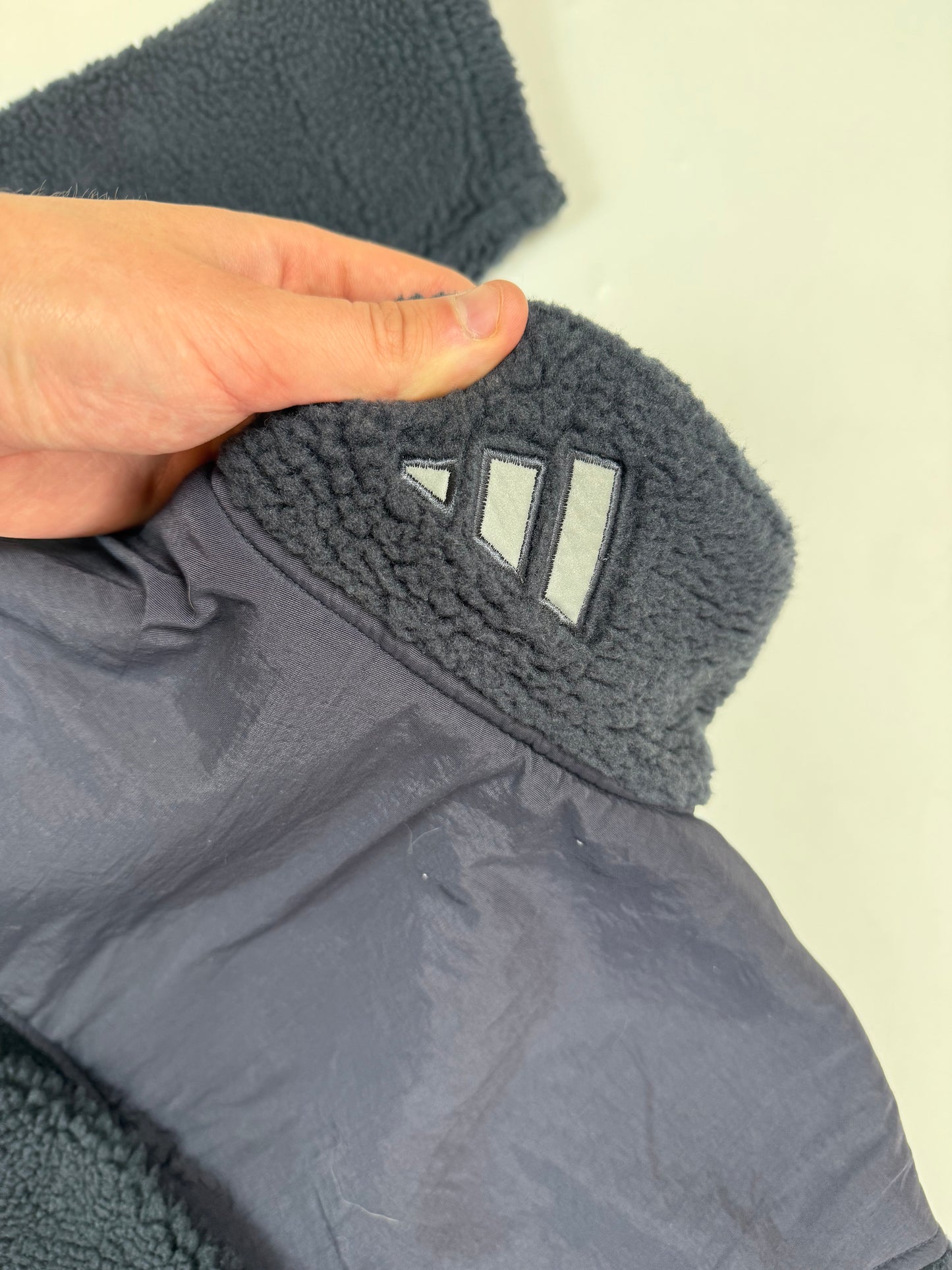 Vintage Adidas quarter zip sherpa fleece (S)