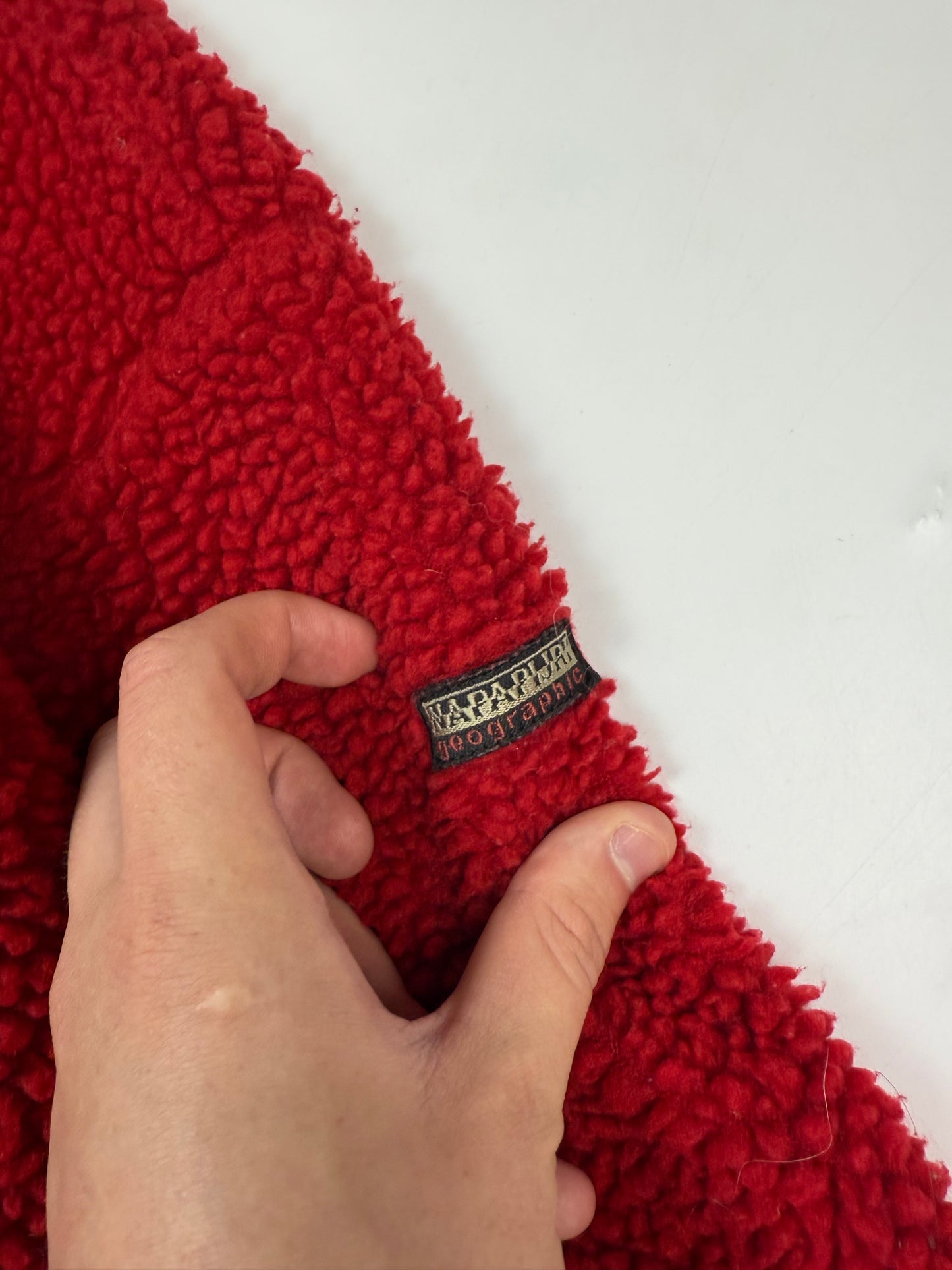 Vintage Napapijri deep pile quarter zip fleece (M)
