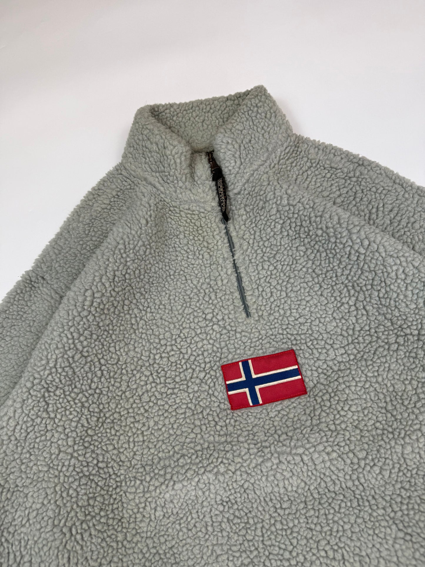 Vintage Napapijri deep pile quarter zip fleece (L)