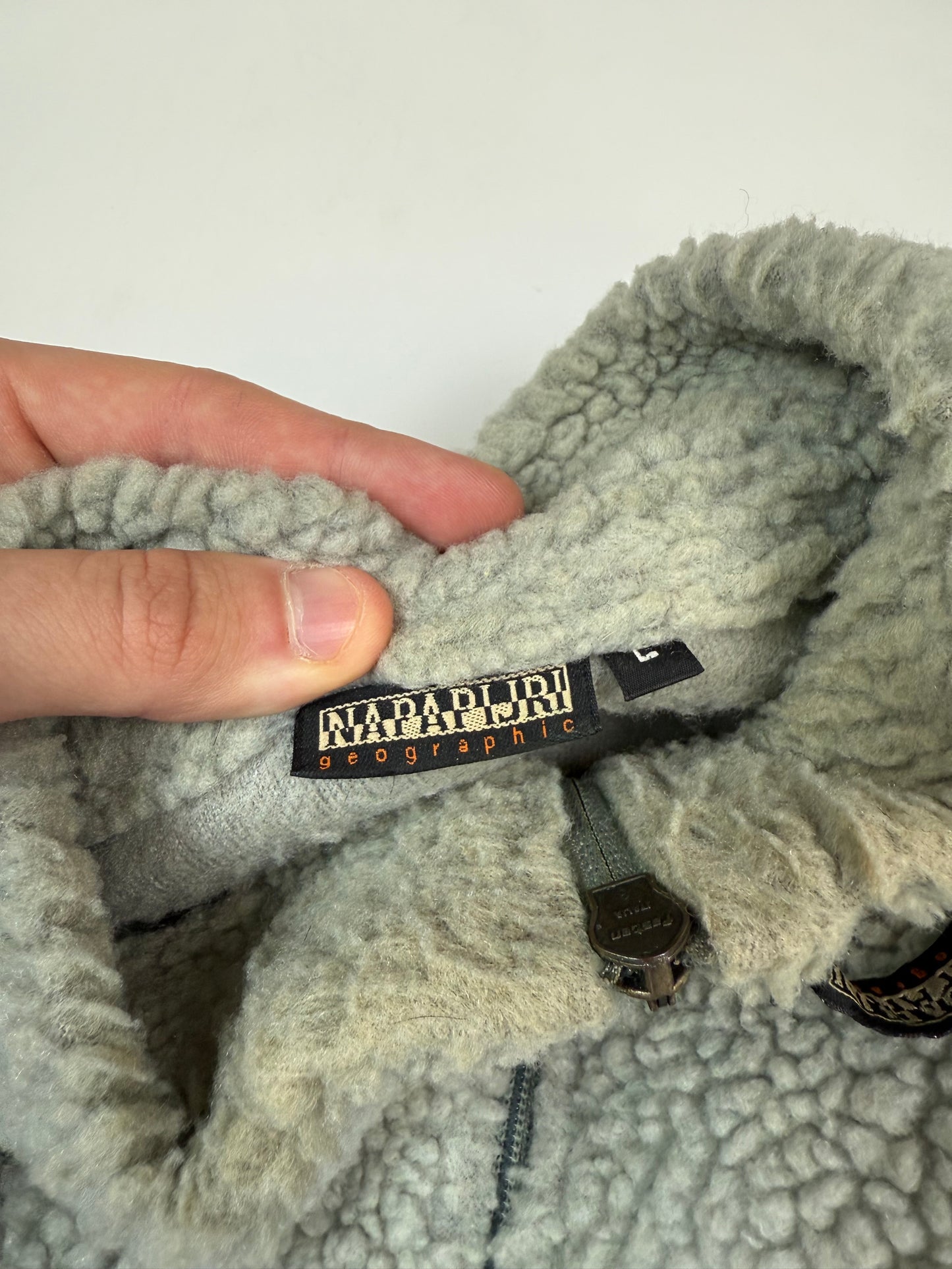 Vintage Napapijri deep pile quarter zip fleece (L)
