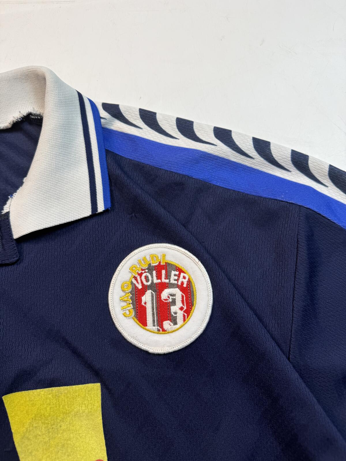 Vintage Rudi Voller 1996 Desideri match worn testimonial football shirt (XL)