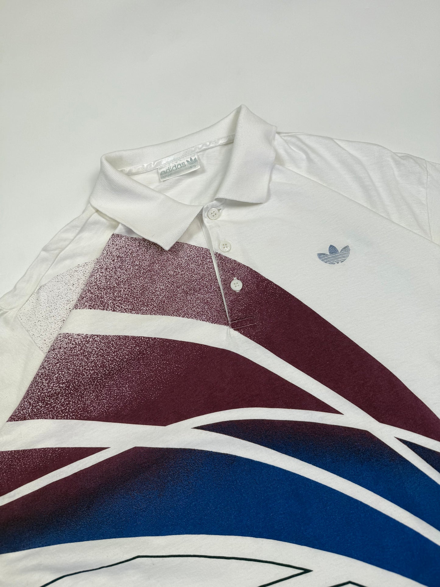 Vintage 90s Adidas originals patterned polo shirt (L)